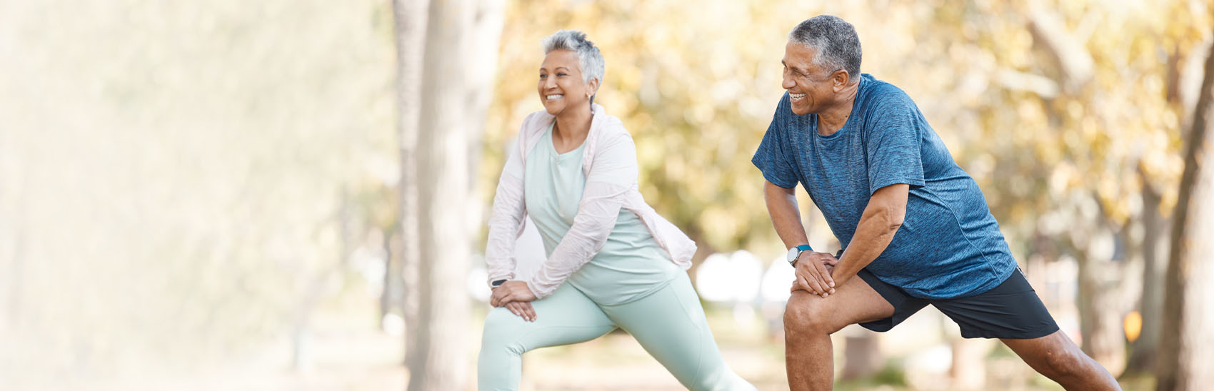 Senior couple doing yoga pain-free